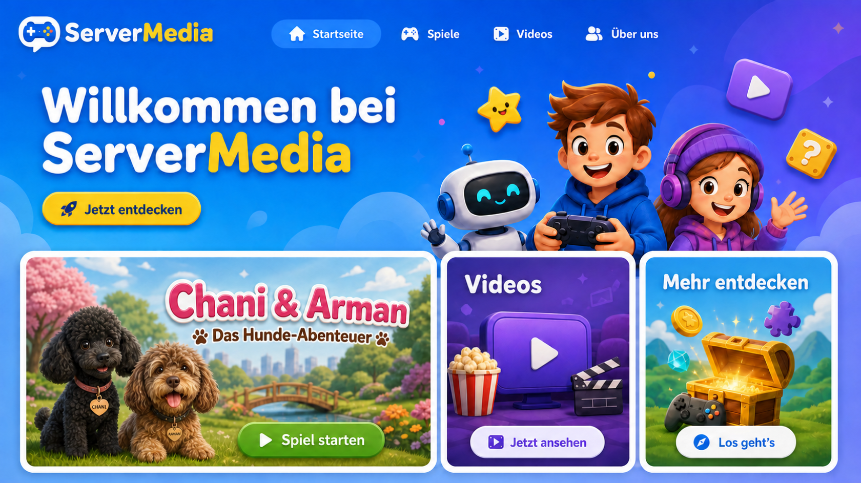 ServerMedia Spielewelt mit Arman und Chani